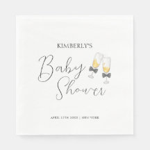Elegant Bow Champagne Sip & See Baby Shower