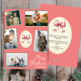 Elegant Bow Coral  julfotopaket Julkort