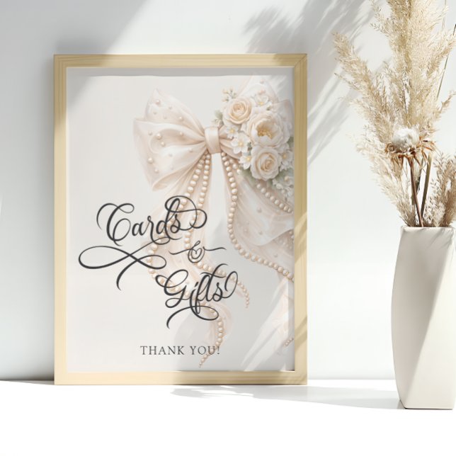 Elegant Bow Floral Cards and Gifts Poster (Skapare uppladdad)