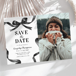 Elegant Bow Graduation Save the Date Announcement Spara Datumet