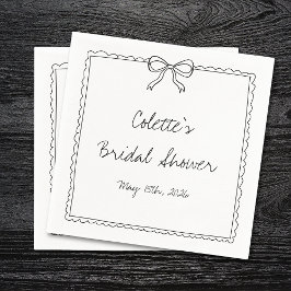 Elegant Bow Gräns Hand plockade Chic Möhippa Pappersservett