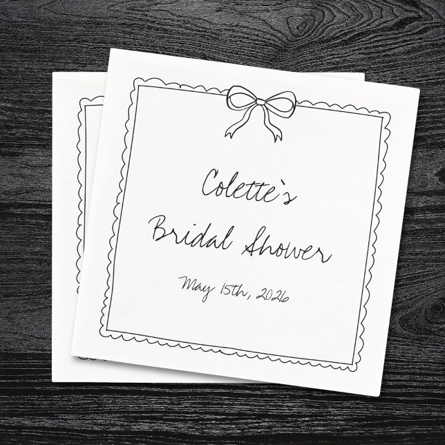 Elegant Bow Gräns Hand plockade Chic Möhippa Pappersservett (Skapare uppladdad)