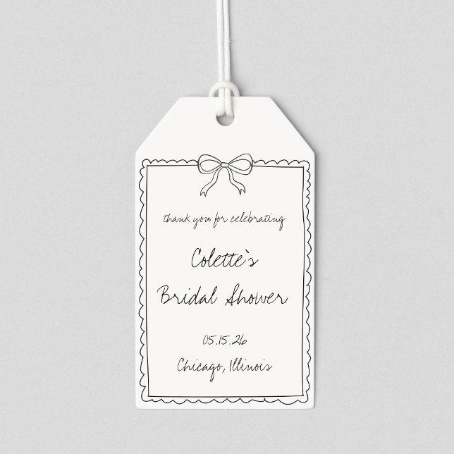 Elegant Bow Gräns Hand plockade Chic Möhippa Presentetikett (Skapare uppladdad)