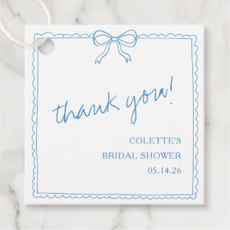 Elegant Bow Handritade Bröllopsdusch Tack Gåvor Etiketter