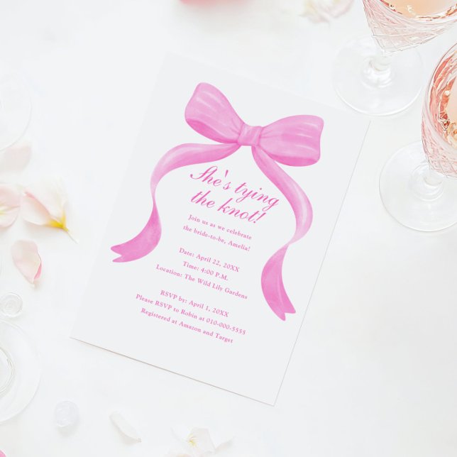 Elegant Bow Hon Gifter sig Möhippa Inbjudningar (Skapare uppladdad)