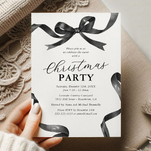 Elegant Bow Julfirande Julfest Inbjudningar