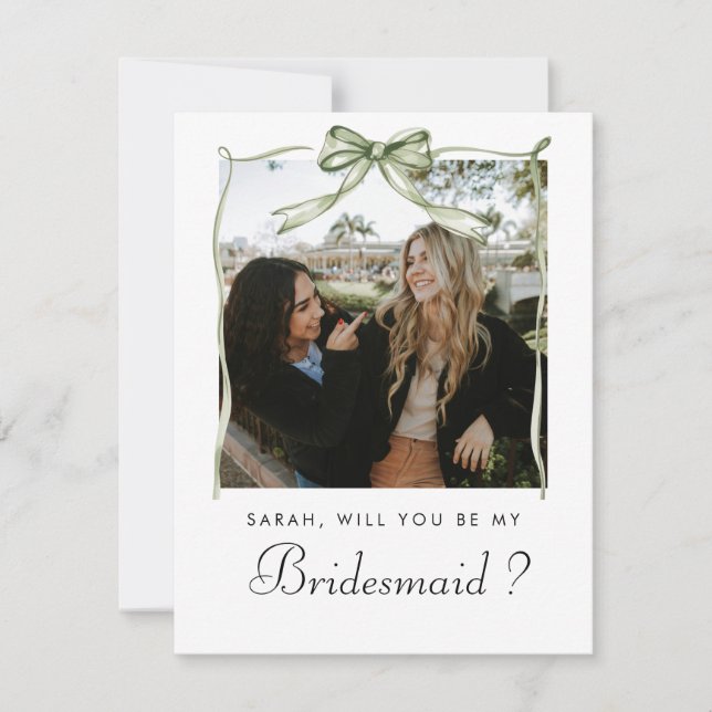 Elegant Bow kommer du att bli mitt Bridesmaid-foto (Framsida)
