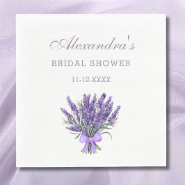 Elegant Bow Lavender Blommigt Möhippa Pappersservett