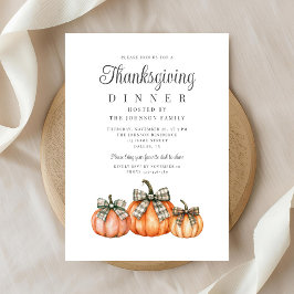 Elegant Bow Pumpkins Thanksgiving Inbjudningar