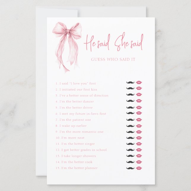 Elegant Bow sa att hon sa Möhippa Game (Framsida)