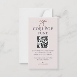 Elegant Bow Studenten College Fund QR-kod Anteckningskort