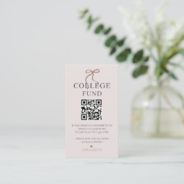 Elegant Bow Studenten College Fund QR-kod Anteckningskort