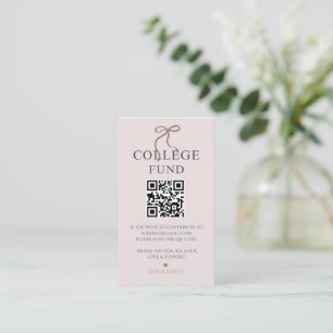 Elegant Bow Studenten College Fund QR-kod Anteckningskort