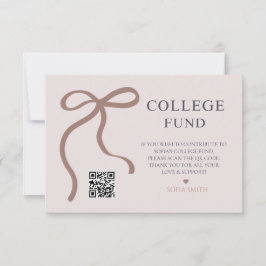 Elegant Bow Studenten College Fund QR-kod Tack Kort