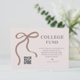 Elegant Bow Studenten College Fund QR-kod Tack Kort