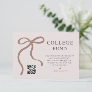 Elegant Bow Studenten College Fund QR-kod Tack Kort