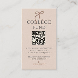 Elegant Bow Studenten College Fund QR-kod Visitkort