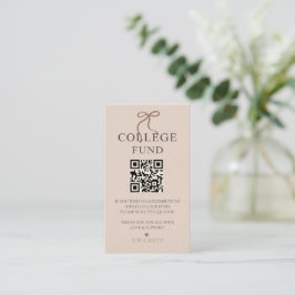 Elegant Bow Studenten College Fund QR-kod Visitkort