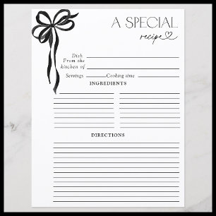 Elegant Bow Svart vattenfärgsruta, Möhippa, recept