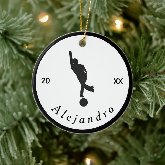 Elegant Bowling Tema Bowlareare Black White Hans N Julgransprydnad Keramik (Träd)