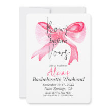 Elegant Bows före Vows Rosa Bachelorette Party