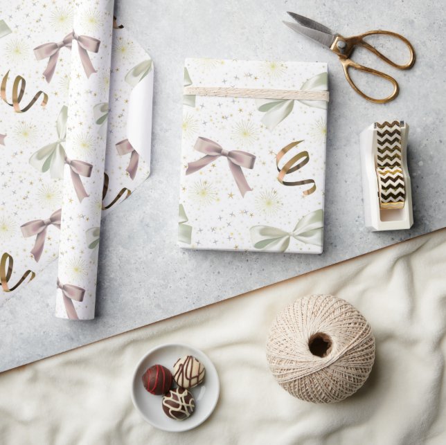 Elegant Bows och Rosett band och Stars Presentpapper (Hantverk)