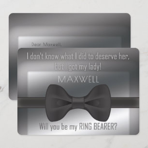 Elegant Bowtie kommer du bli min Ring Bearer Inbjudningar