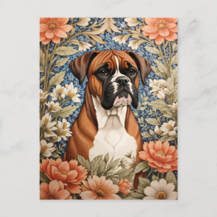 Elegant Boxerhund William Morris-inspirerad Vykort