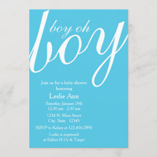 Elegant Boy Blue Baby Shower-inbjudan Inbjudningar