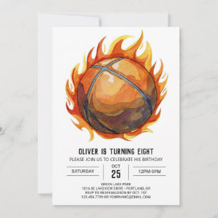 Elegant Boy Sport Basketball Birthday Inbjudningar