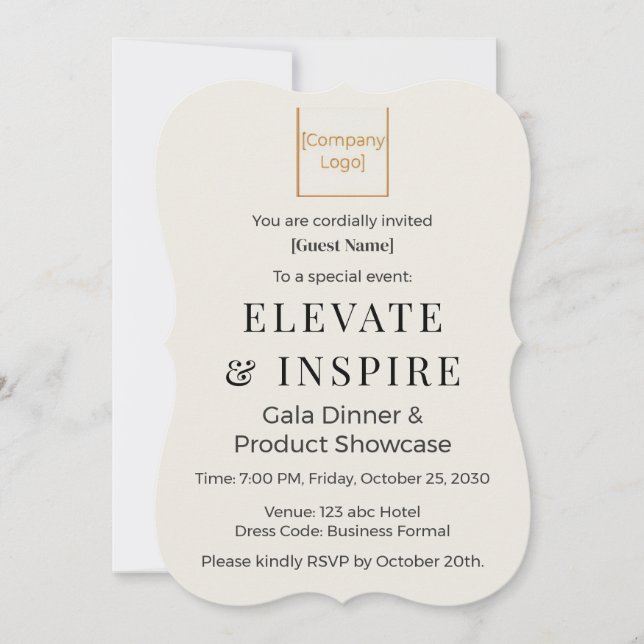 Elegant Bracket Invitation | Corporate Gala & Even Inbjudningar (Framsida)