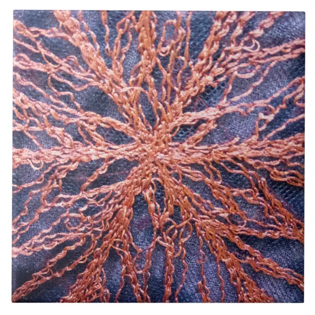 Elegant bränd orange indigo överdimensionerad brod kakelplatta (Framsidan)