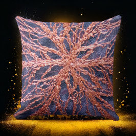 Elegant bränd orange indigo överdimensionerad brod kudde