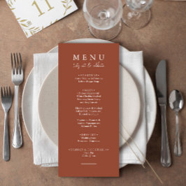Elegant Bränd Orange Låt oss Eat Calligraphy Bröll Meny