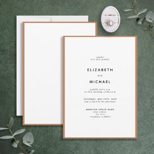 Elegant Bränd Orange och vit typografi Bröllop Inbjudningar