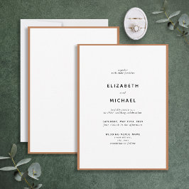 Elegant Bränd Orange och vit typografi Bröllop Inbjudningar