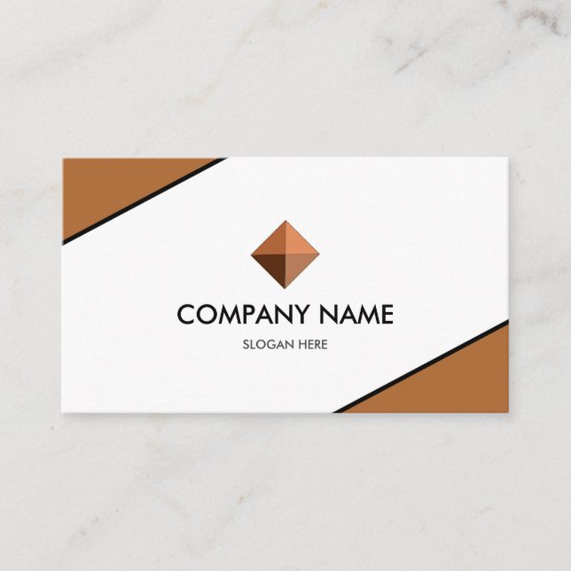 Elegant Branded Brown & White Visitkort (Framsida)