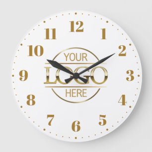 Elegant Branded Company Logotyp White Guld Stor Klocka