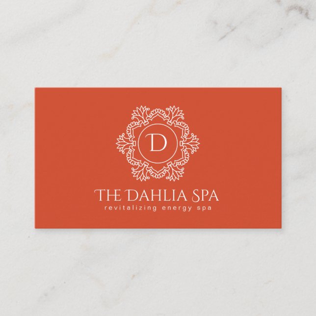 Elegant Bränn Orange Masseuse Spa-Professionell  Visitkort (Framsida)