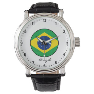 Elegant Brasilien Watch & Brasiliansk Flagga Armbandsur