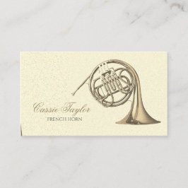 Elegant Brass Fransk Horn Musician Music Lärare Visitkort