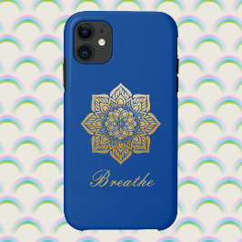 Elegant Breathe Deep Royal Blue och Guld Mandala