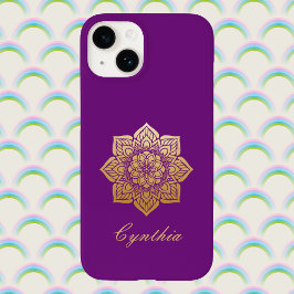 Elegant Breathe Lila och Guld Mandala