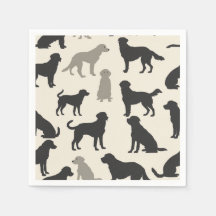Elegant Breed Silhouette Napkins - Hund Chicen