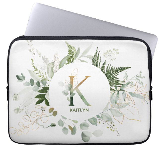 Elegant Brev K Folium Utandning Laptop sleeve (Framsidan)