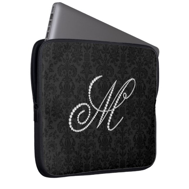Elegant Brev M Moukling Diamonds-Monogram Laptop Sleeve (Framsidan Höger)