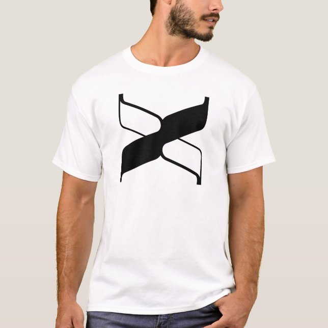 Elegant Brev X Monogram T Shirt (Framsida)