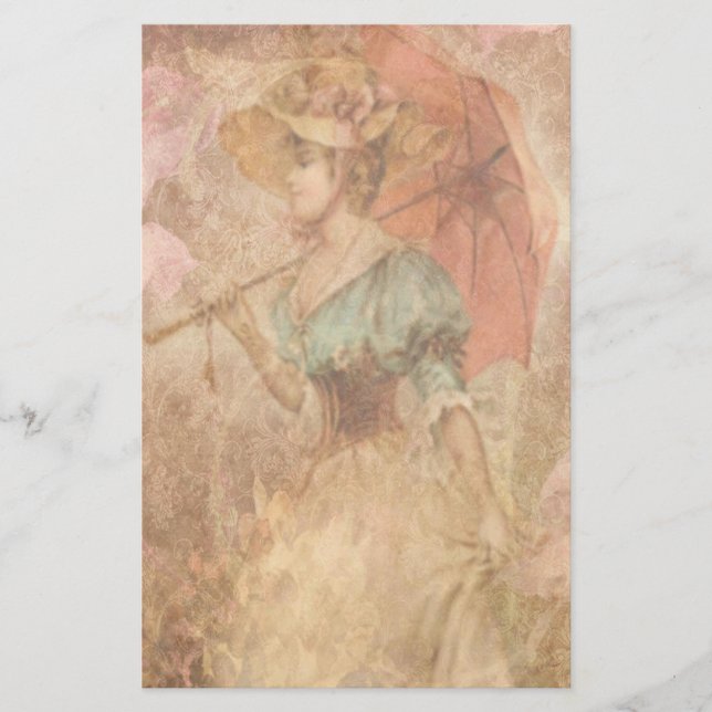 Elegant brevpapper för Victoriandamparaply (Framsida)