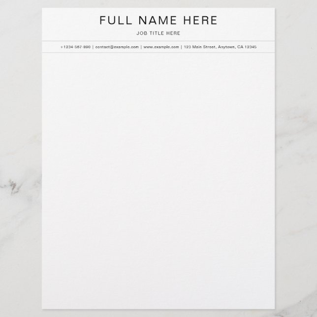 Elegant Brevpapper med Kontaktinformation (Framsida)