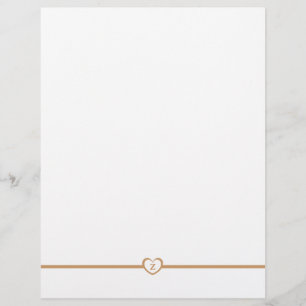 Elegant brevpapper med monogram - Guld